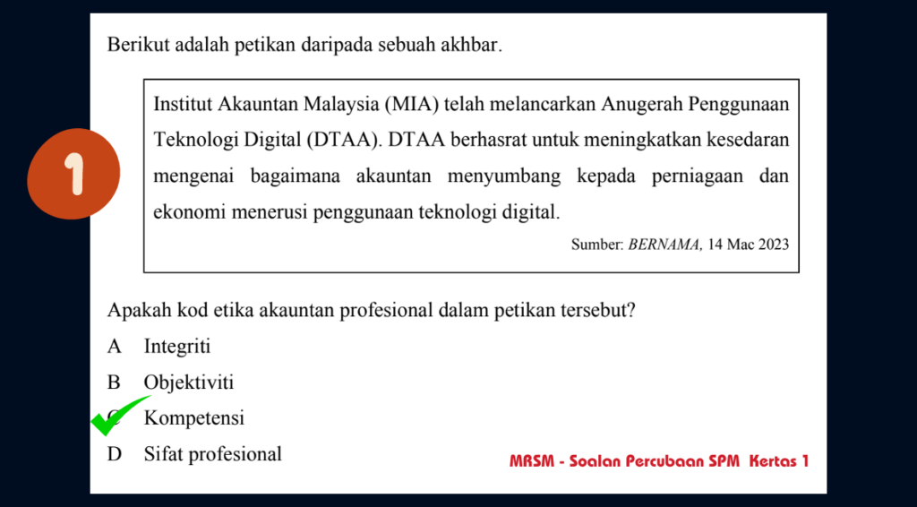 Teknik Menjawab Soalan SPM Prinsip Akaun 1