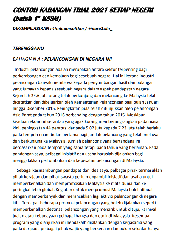 Karangan Bahasa Melayu Trial 2021 Setiap Negeri 13