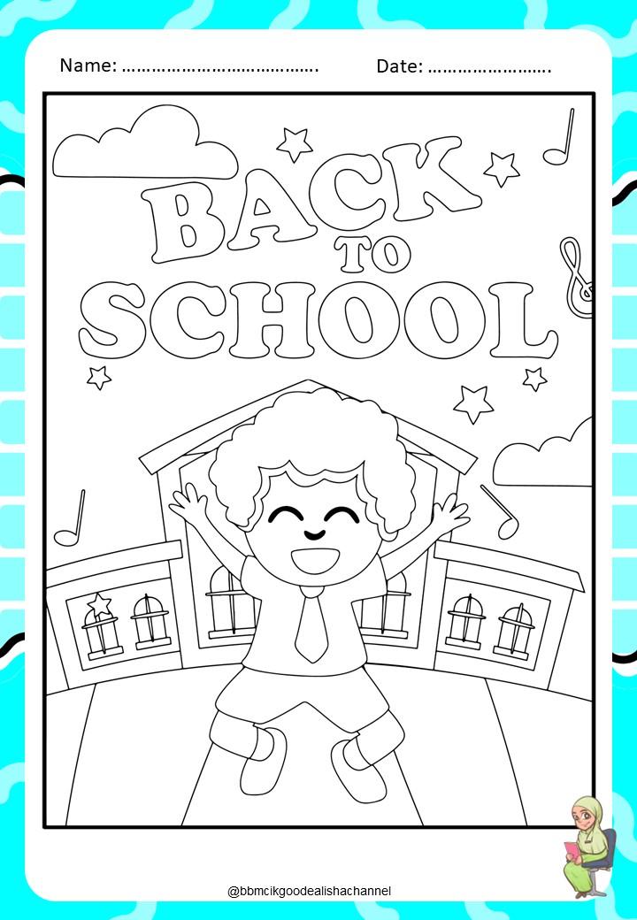 Poster Mewarna Kembali Ke Sekolah (Bahasa Inggeris) 7