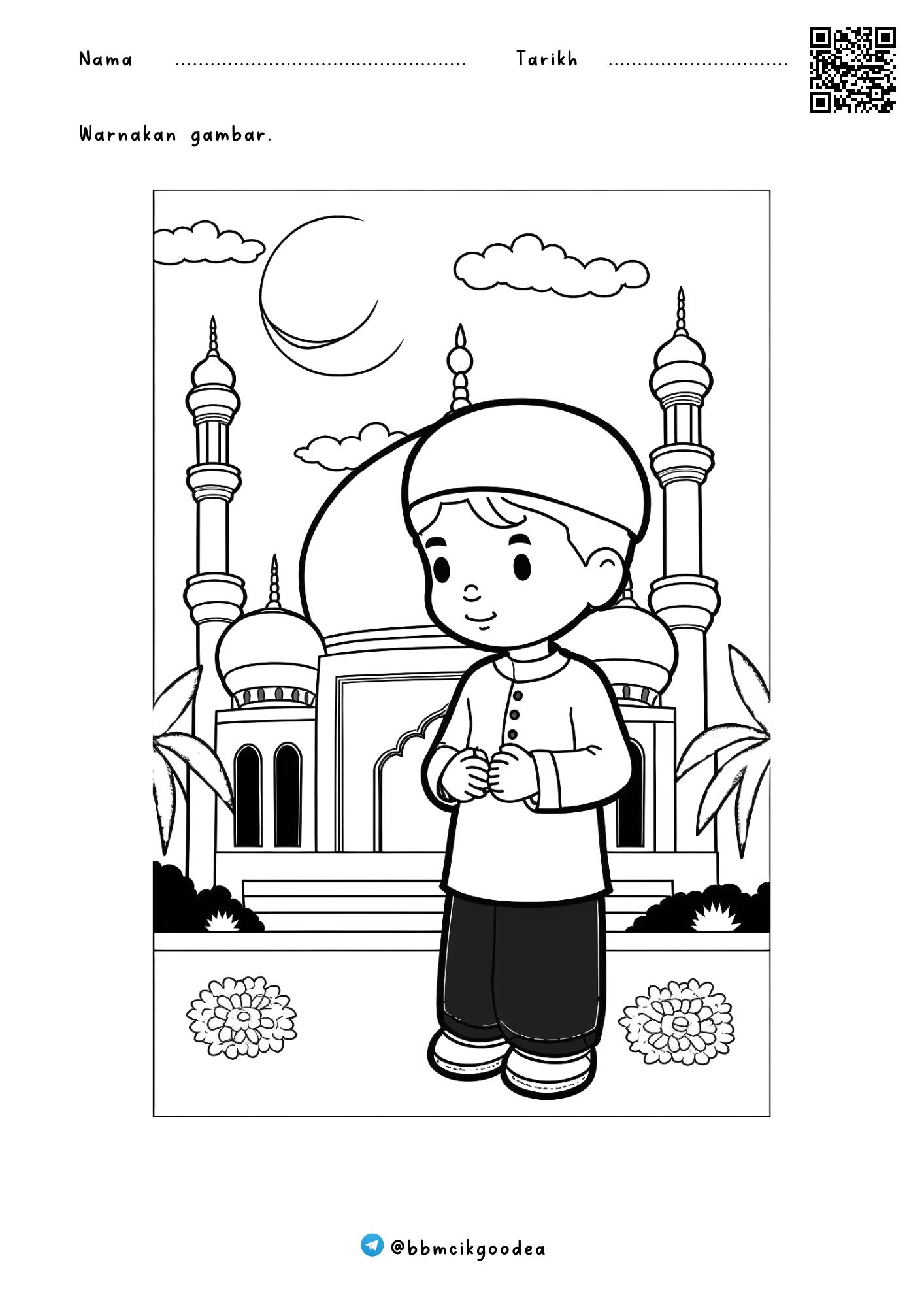 Buku Mewarna Poster Ramadan Sekolah Set 1 7