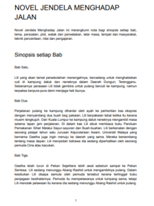 Nota Komsas Novel Bahasa Melayu Tingkatan 4