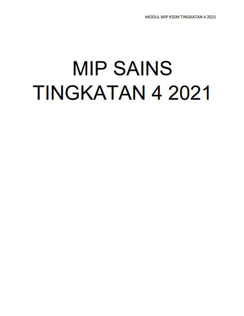 Modul Mip SPM Sains 2021