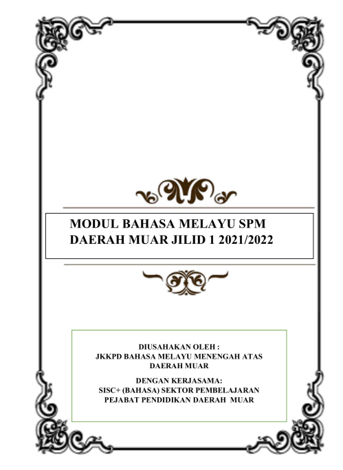 Modul Bahasa Melayu SPM Daerah Muar 2021