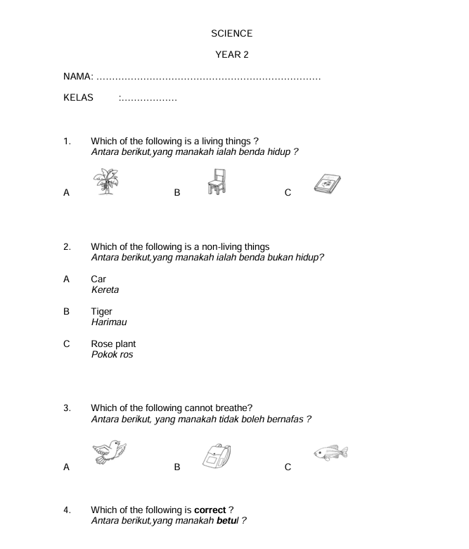 Latih Tubi Sains Tahun 2