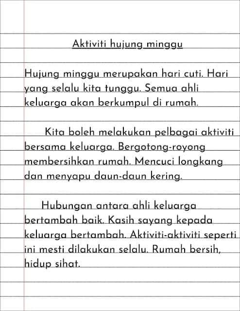 Koleksi Karangan Pendek Sekolah Rendah Bahasa Melayu