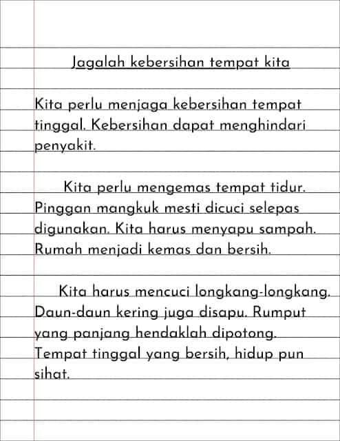 Koleksi Karangan Pendek Sekolah Rendah Bahasa Melayu 1