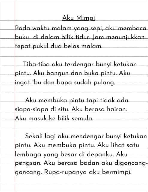 Koleksi Karangan Pendek Sekolah Rendah Bahasa Melayu 4