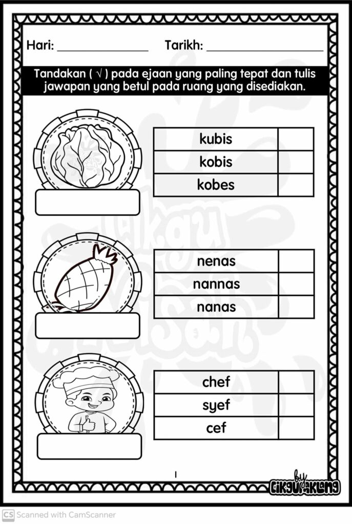 Latihan Ejaan Paling Tepat Prasekolah