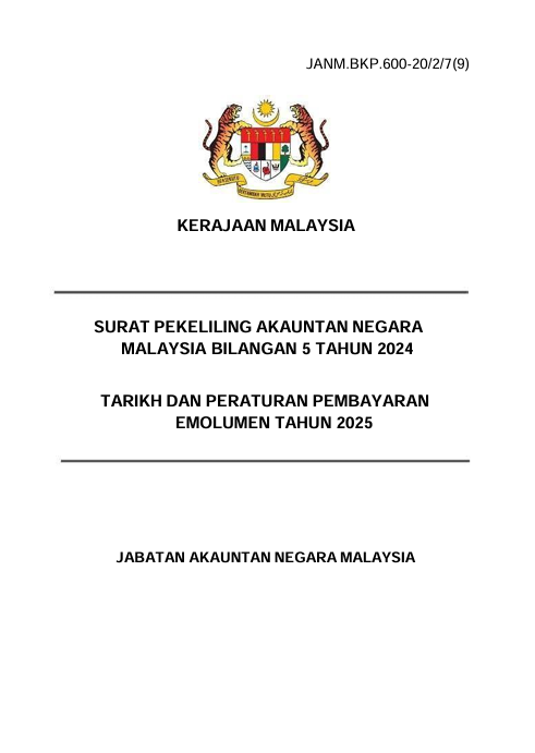 Jadual Pembayaran Gaji Penjawat Awam 2025