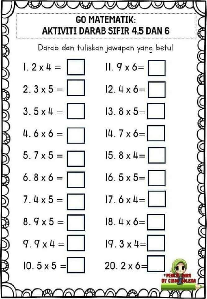 Koleksi Latihan Darab Matematik Tahap 1