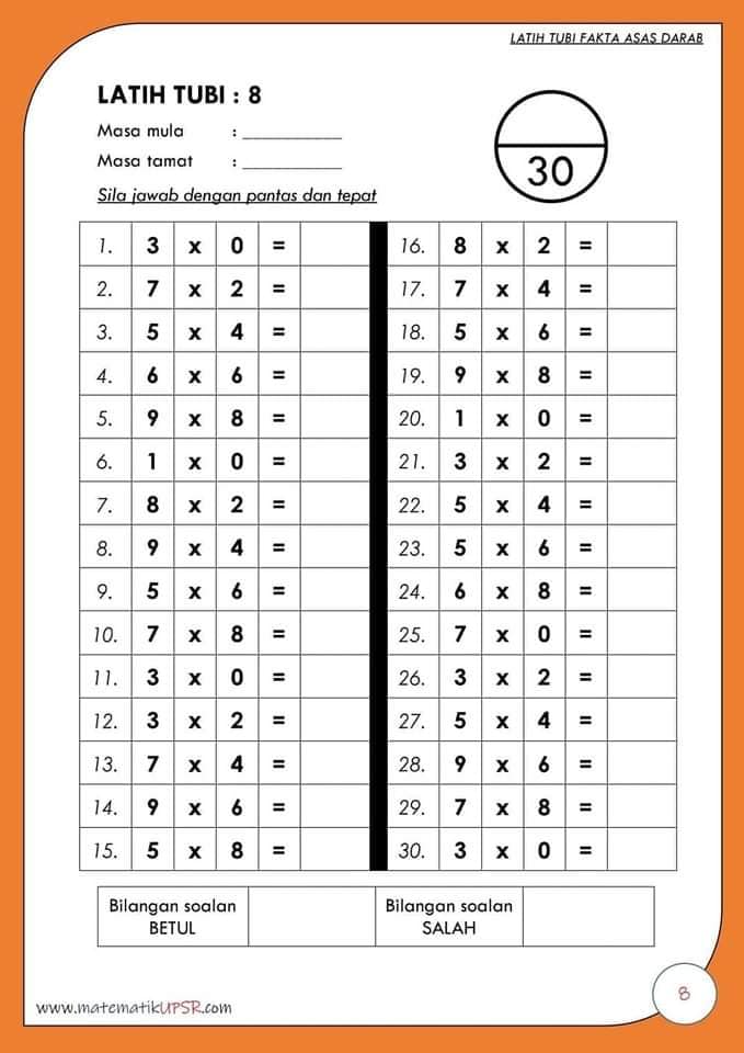 360 Latih Tubi Matematik Operasi Asas 1