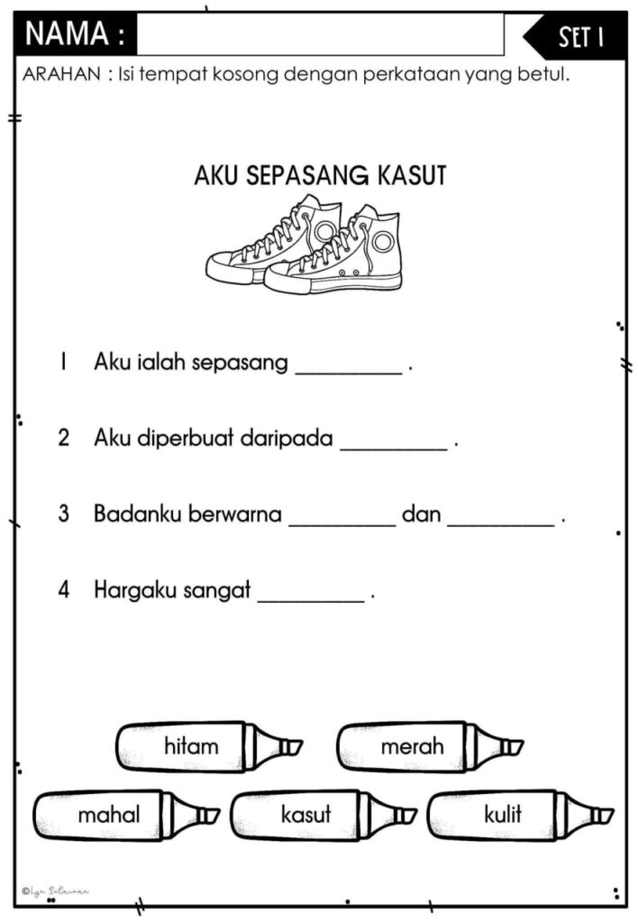 Latihan Menulis Ayat Mudah Prasekolah