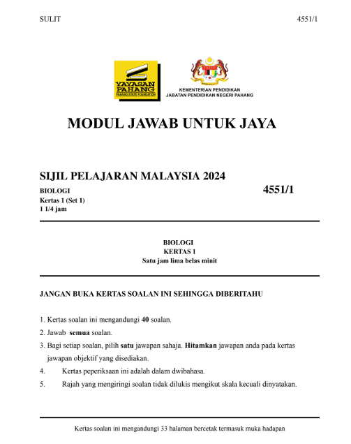 Modul Biologi JUJ SPM 2024