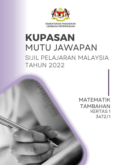 Kupasan Mutu Jawapan Add Math SPM 2022