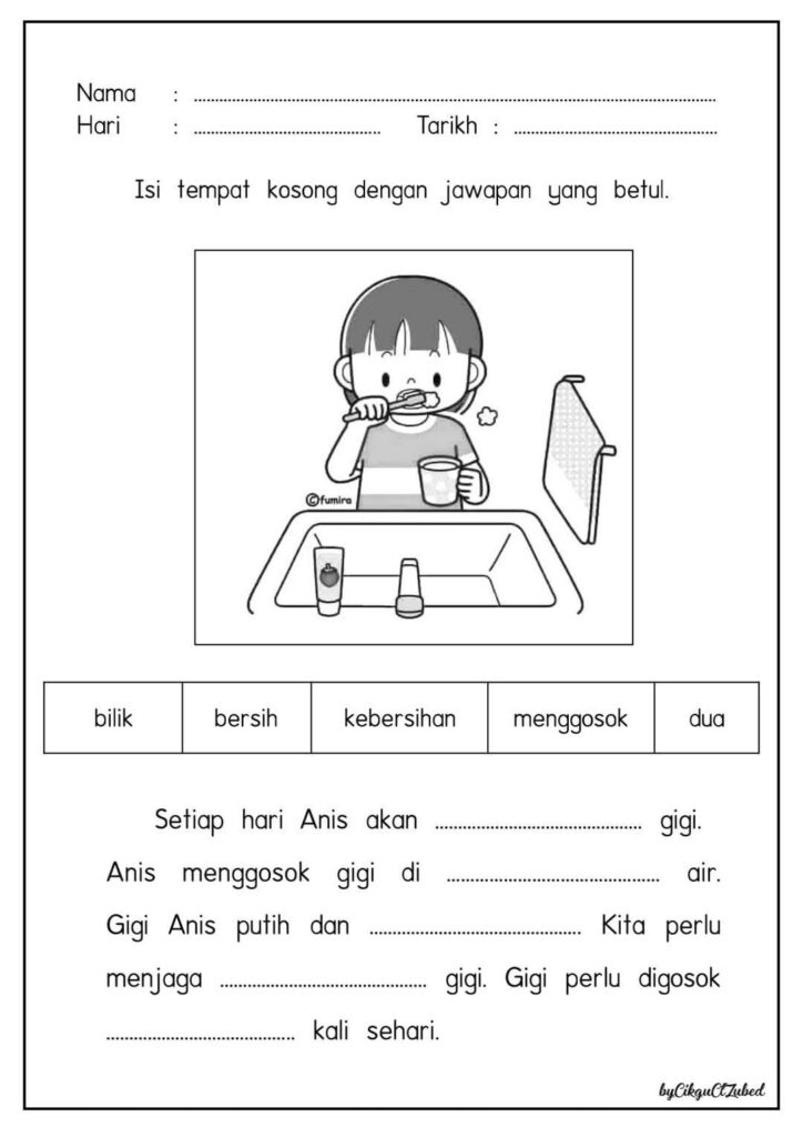 Latihan Kata Kerja Isi Tempat kosong