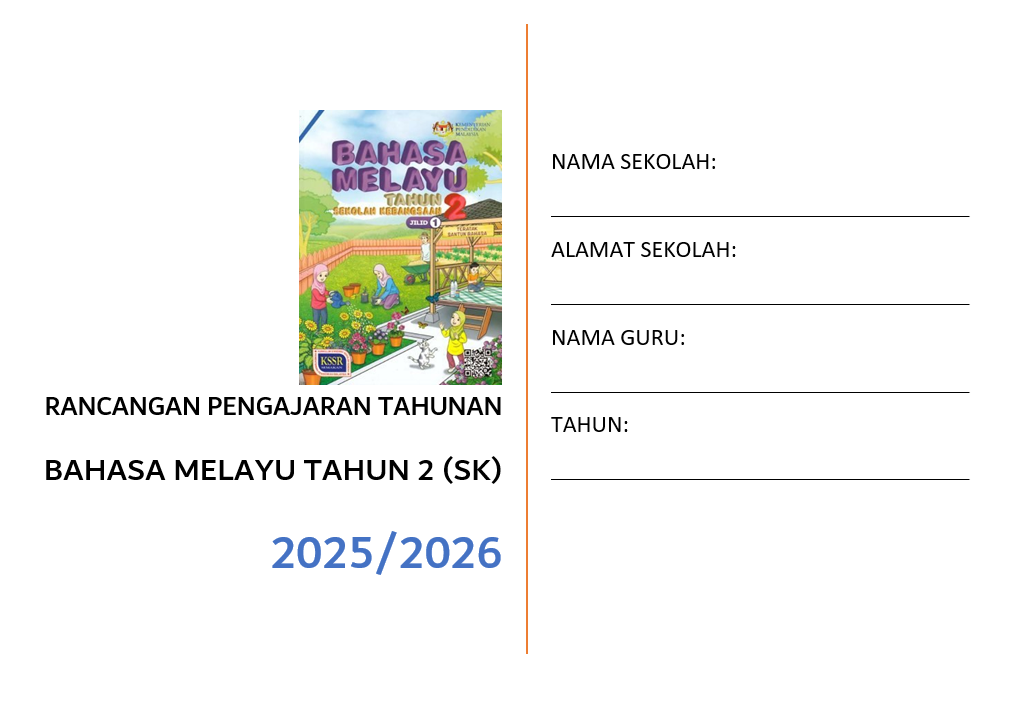 RPT Bahasa Melayu Tahun 2 SK 2025/2026