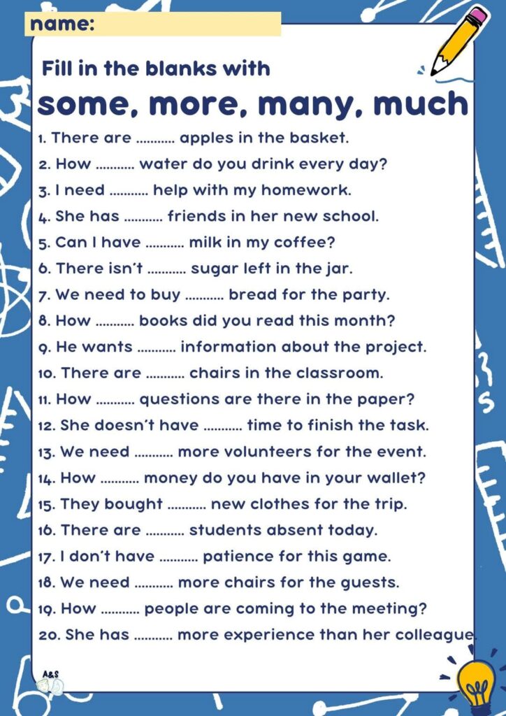 Grammer Exercise Fill In The Blanks