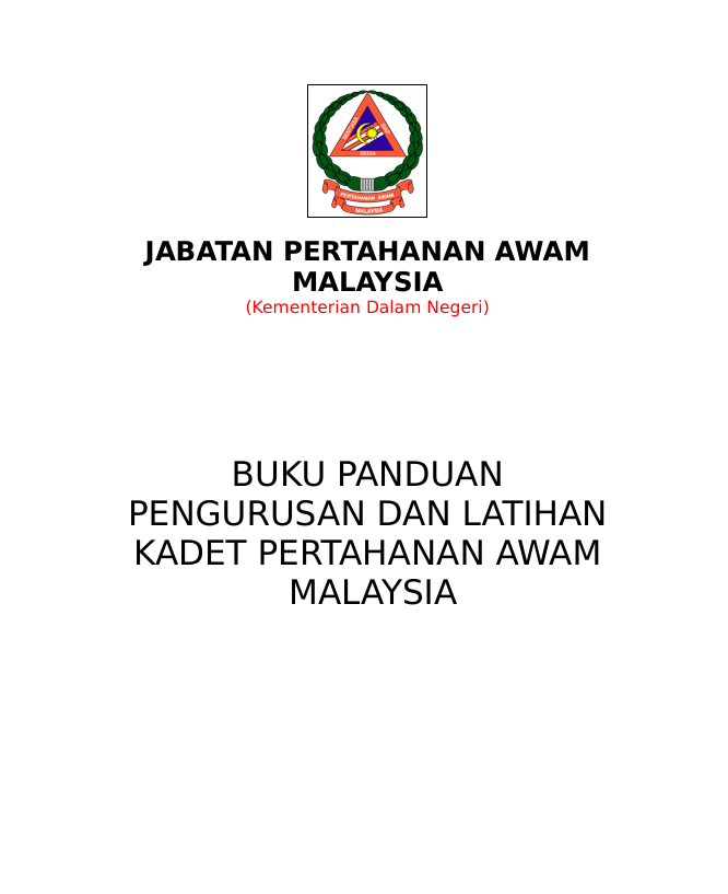 Buku Panduan Kadet Pertahanan Awam