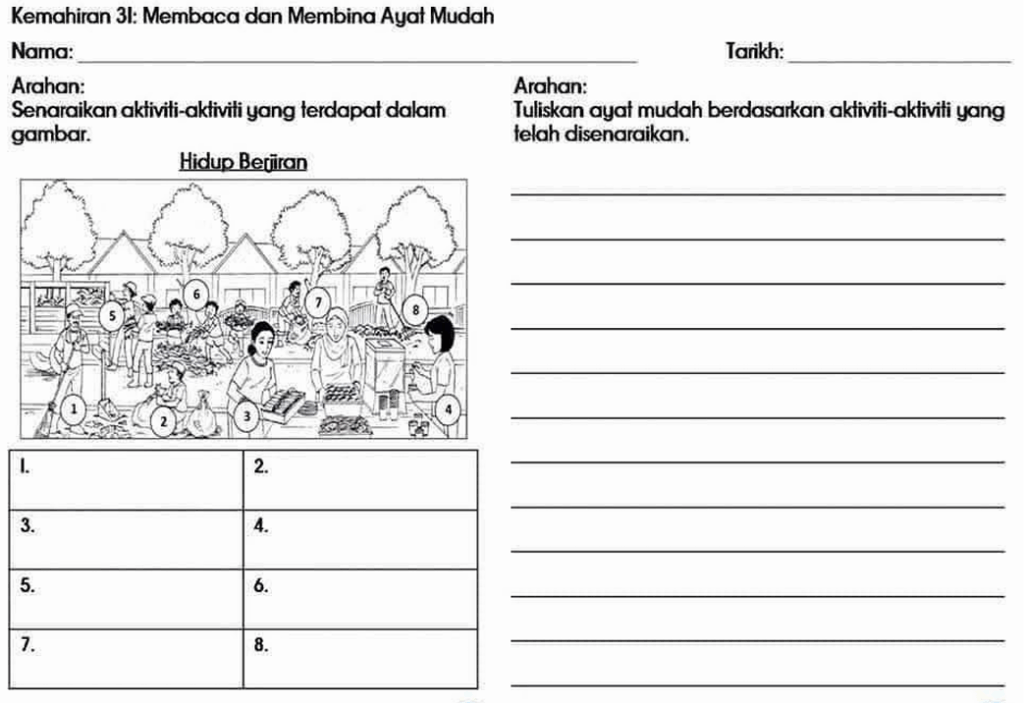 Latih Tubi Bahasa Melayu Bina Ayat Mudah