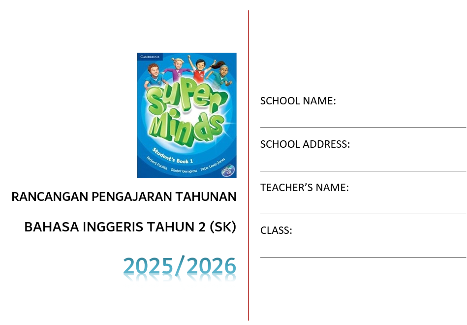 RPT Bahasa Inggeris Tahun 2 SK 2025/2026