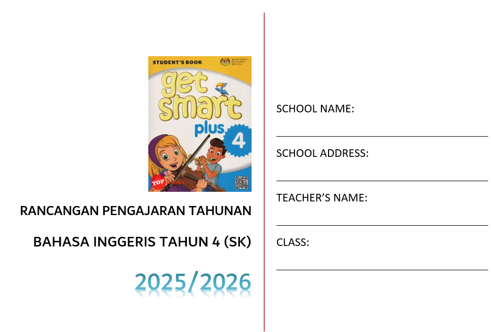 RPT Bahasa Inggeris Tahun 4 SK 2025/2026