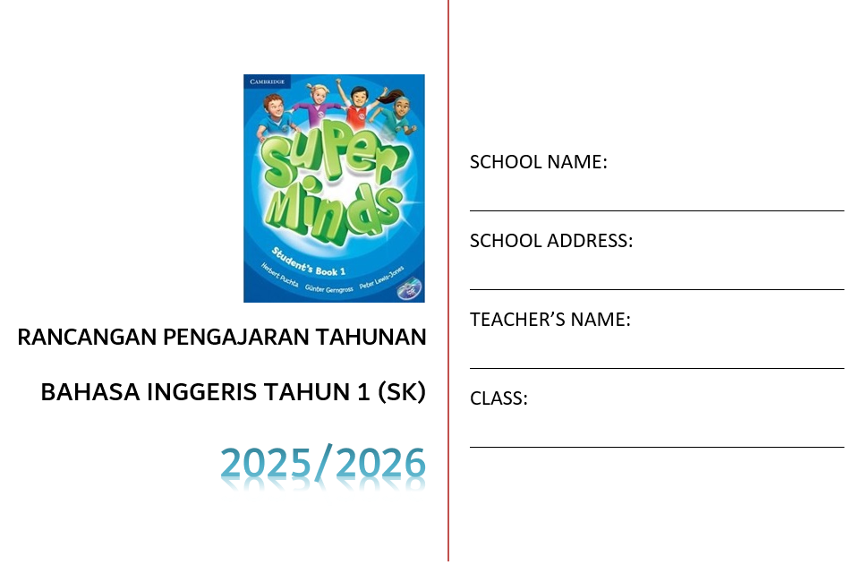 RPT Bahasa Inggeris Tahun 1 SK 2025/2026