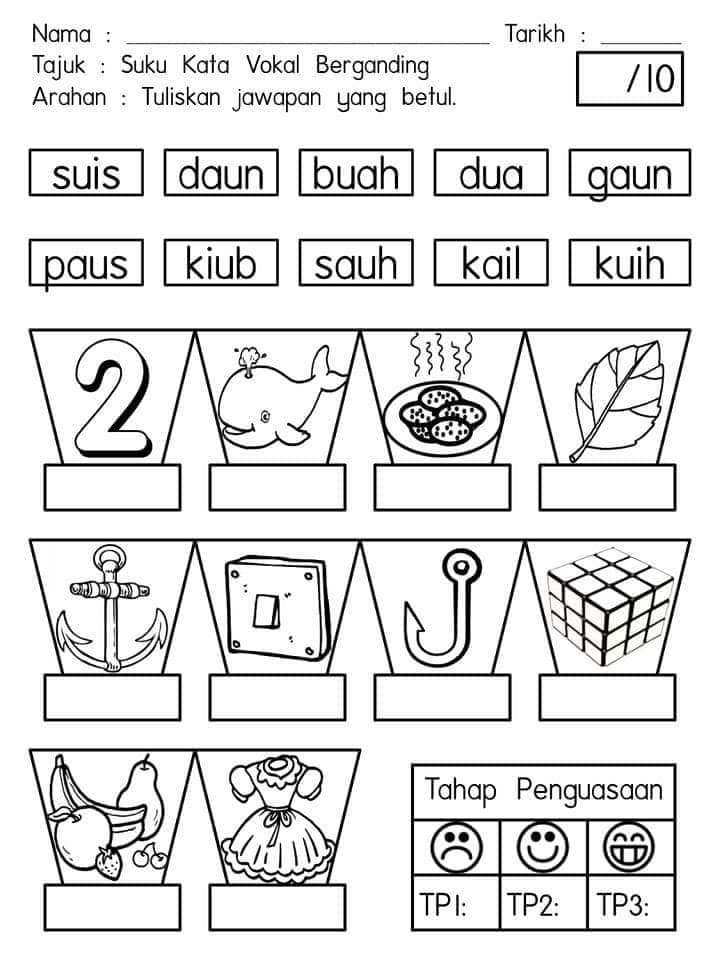 Latihan Suku Kata Bahasa Melayu Prasekolah