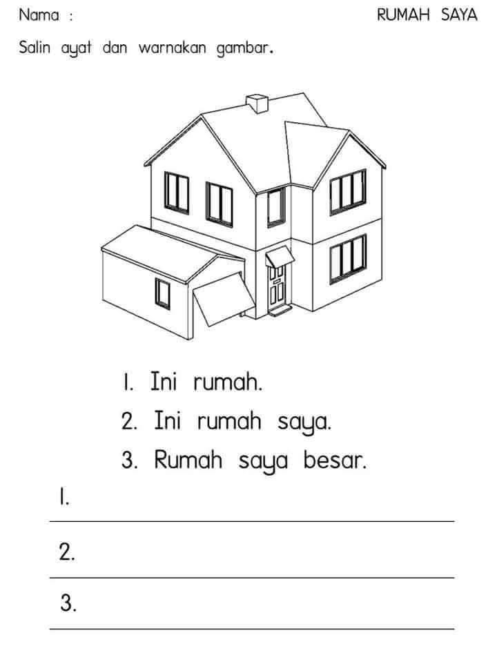 Koleksi Aktiviti Prasekolah Tema Rumah Saya