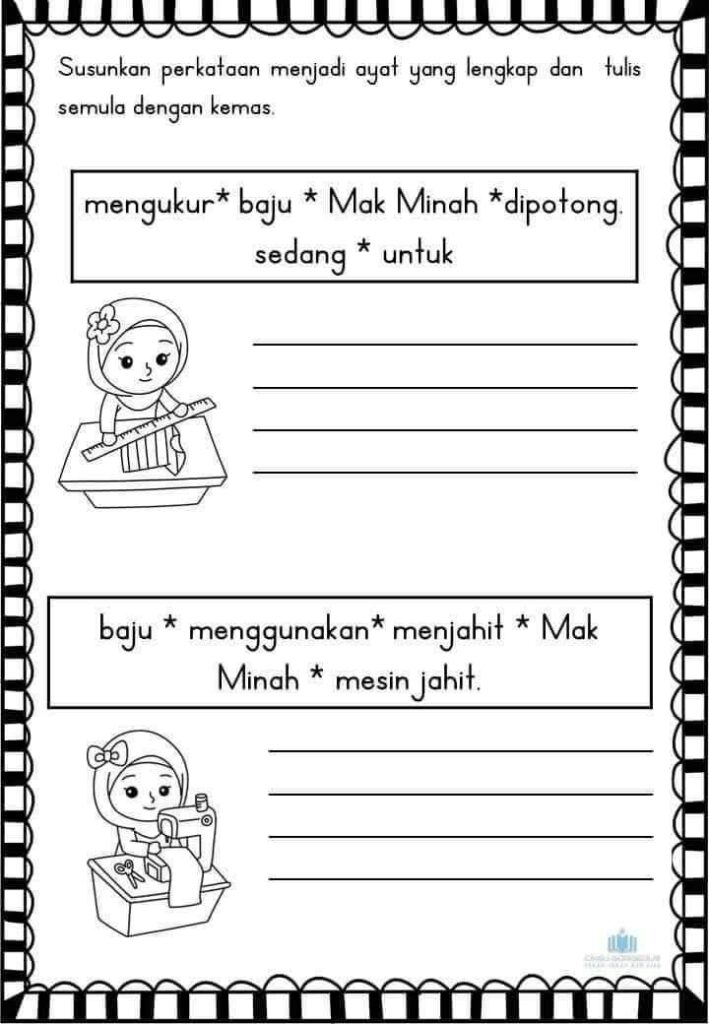 Latihan Bina Ayat Tahun 1 Bahasa Melayu