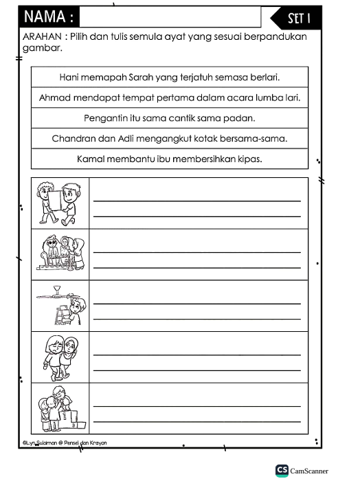 Lembaran Kerja Pintar Baca Dan Tulis Tahun 1