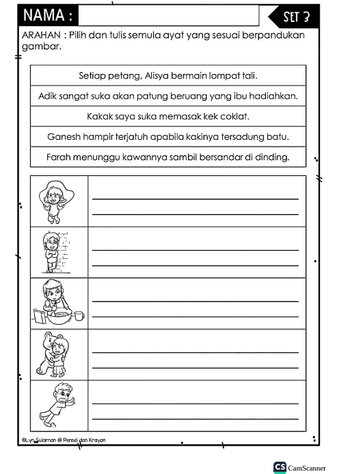 Lembaran Kerja Pintar Baca Dan Tulis Tahun 1