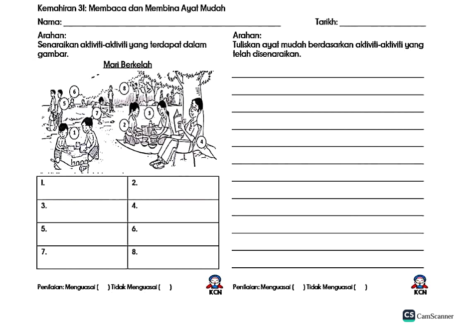20 Koleksi Latihan Bina Ayat Berpandukan Gambar