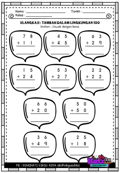 Latih Tubi Asas Matematik Operasi Tambah