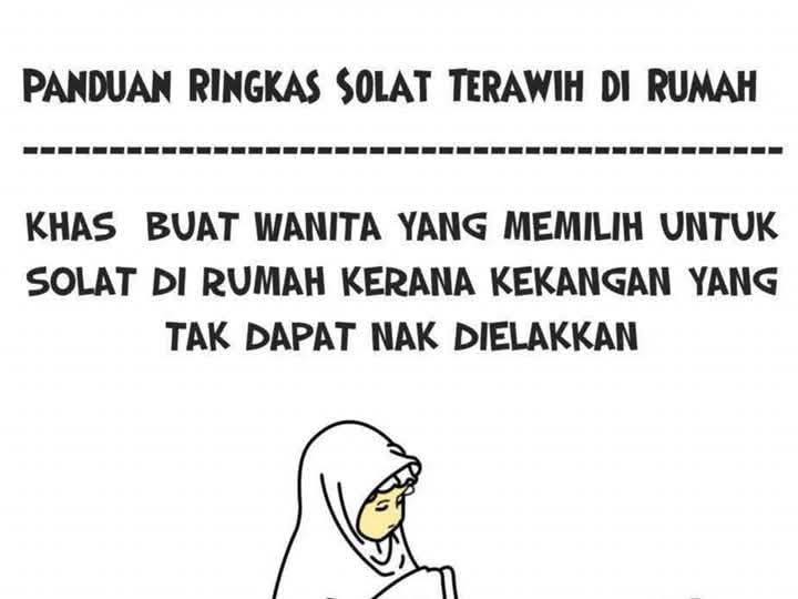 Panduan Ringkas Solat Terawih Di Rumah