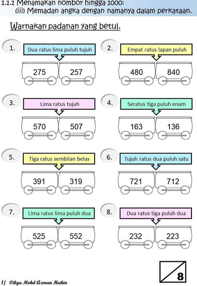 Modul Matematik Tahun 2 Nombor Bulat Hingga 1000