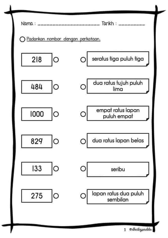 Modul Matematik Nombor Bulat Hingga 1000