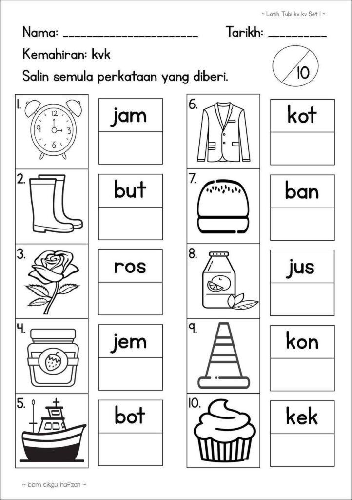 Koleksi Latihan Sukukata Prasekolah