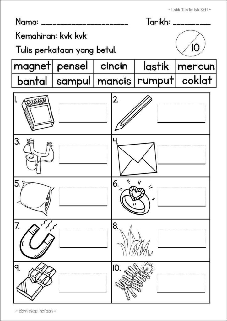 Koleksi Latihan Sukukata Prasekolah