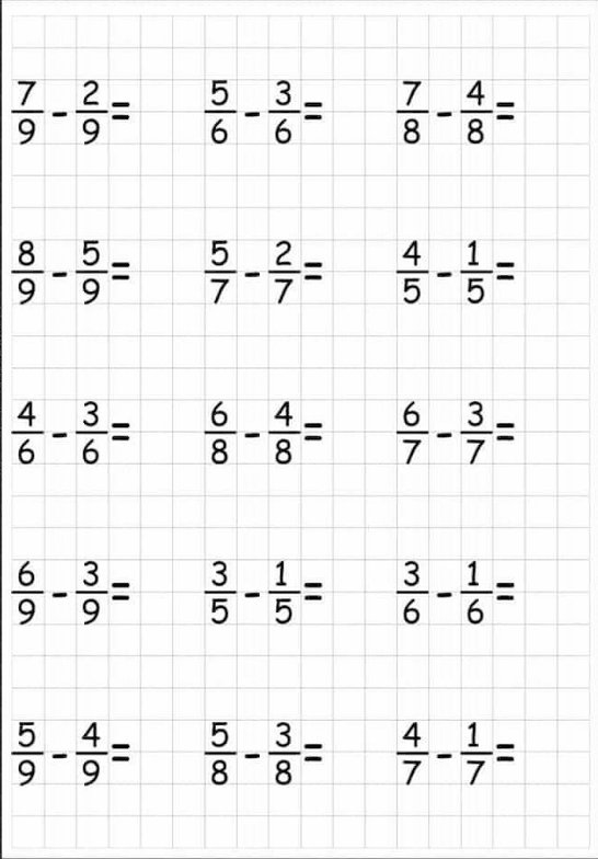 Latihan Asas Pecahan Matematik Tahap 1