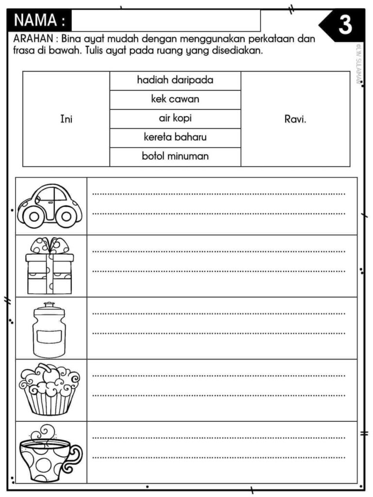 35 Latihan Bina Ayat Mudah Bahasa Melayu