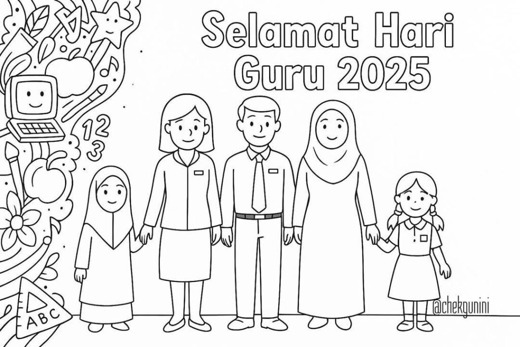 Poster Mewarna Selamat Hari Guru 2025