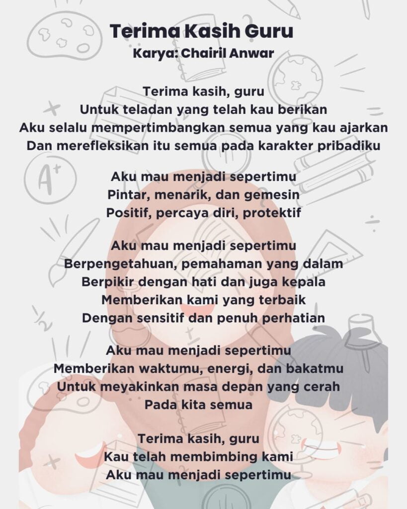 Koleksi Contoh Sajak Dan Puisi Sambutan Hari Guru