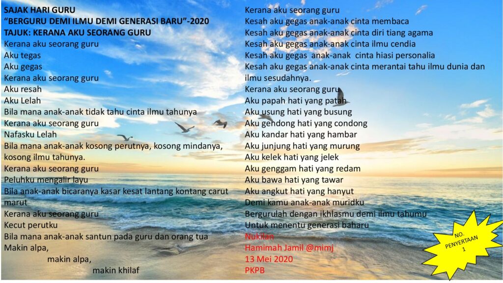 Koleksi Contoh Sajak Dan Puisi Sambutan Hari Guru