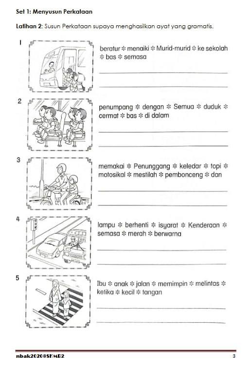 Latihan Bina Ayat Tahun 3 Bahasa Melayu