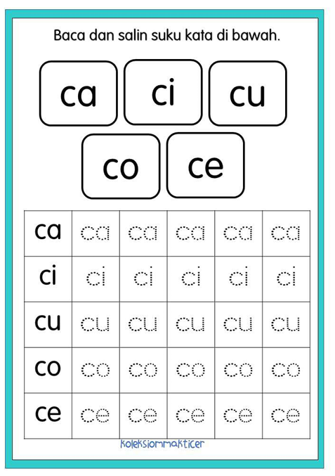 Suku Kata Terbuka Aras Rendah Prasekolah