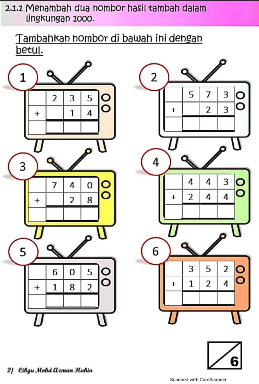 Latihan Tolak Tambah Tahun 2
