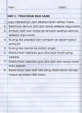 Nota Ringkas Sains Tahun 2