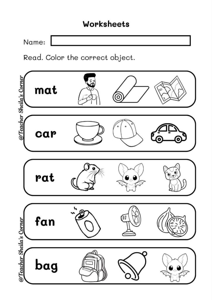 Aktiviti Mewarna Bahasa Inggeris Prasekolah