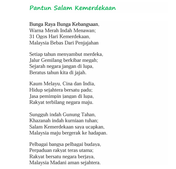 Koleksi Pantun Merdeka Hari Kebangsaan 2025