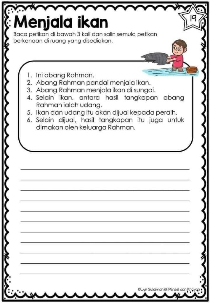 Latih Tubi Baca Dan Salin Petikan Bahasa Melayu
